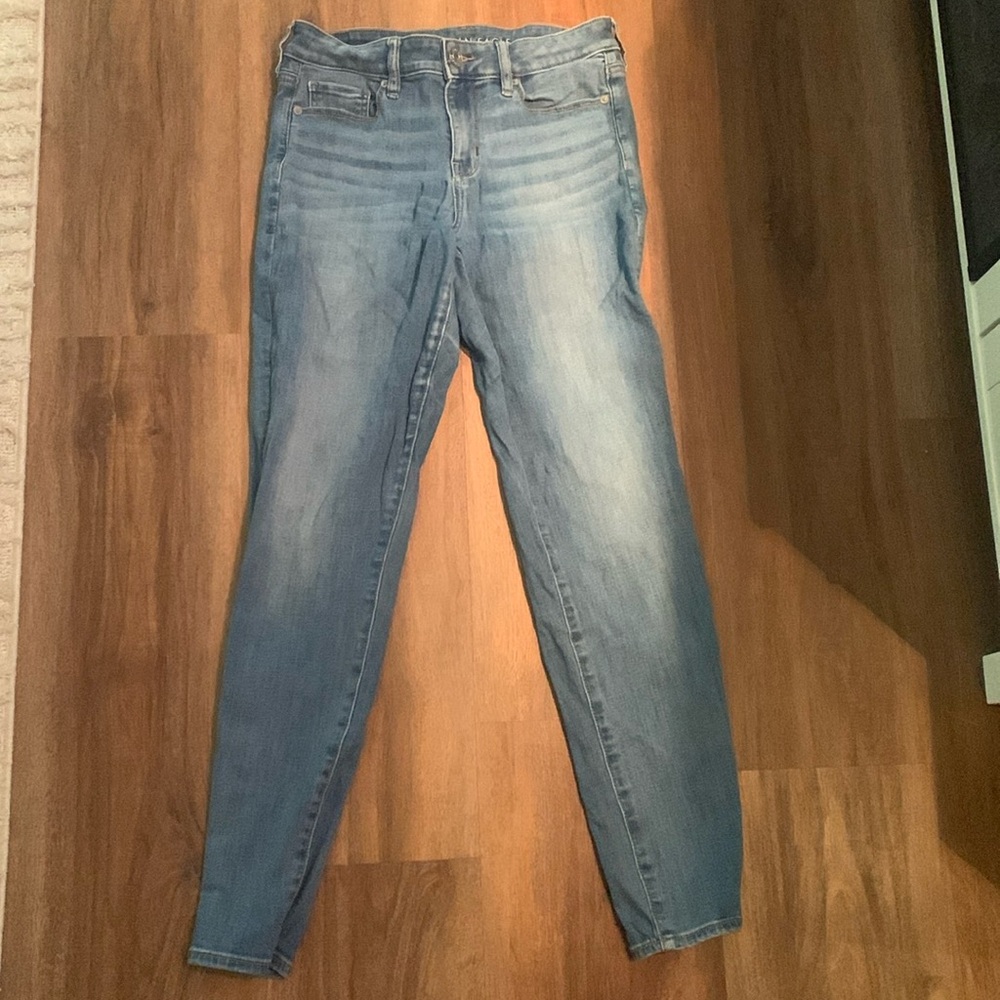 American Eagle next level stretch light wash skinny jeans